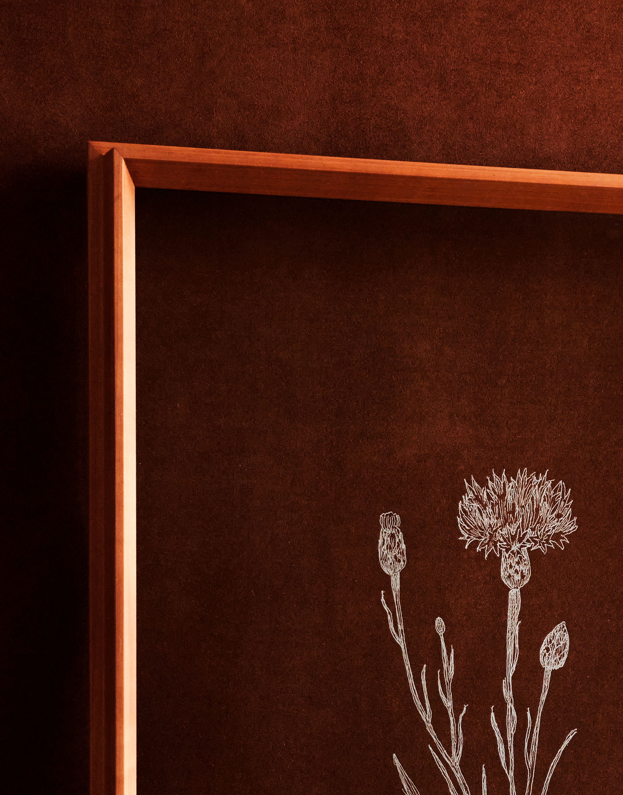 Frame design and hand engravings on antique glass by Mentze Ottenstein